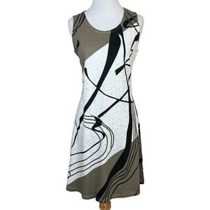 Parsley & Sage Dress Small Printed Mini A-Line Sleeveless Black White